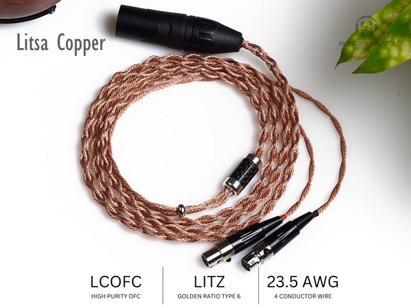 Litsa Copper Premium Cable for Audeze LCD-2 LCD-3 LCD-4 LCD-XC LCD-5 Headphones
