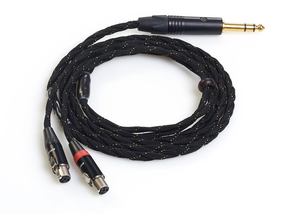 Audeze LCD-2, LCD-3, LCD-4, LCD-X, LCD-XC Headphone  Replacement Cable /Black Sleeved/1.5meter